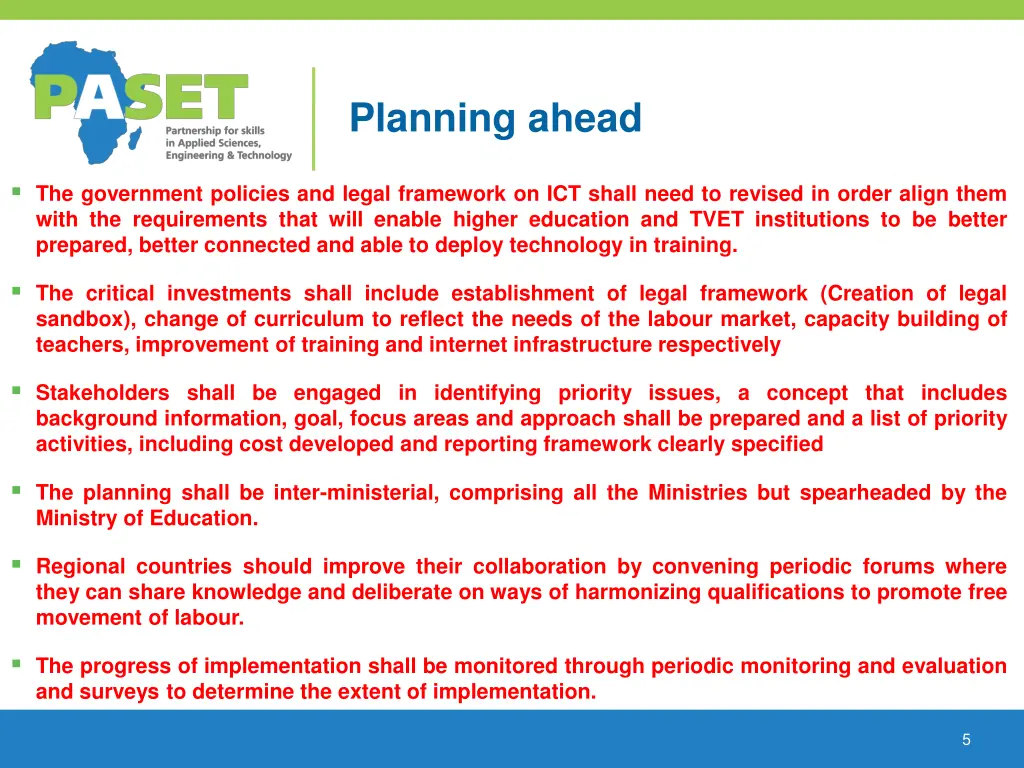 planning ahead