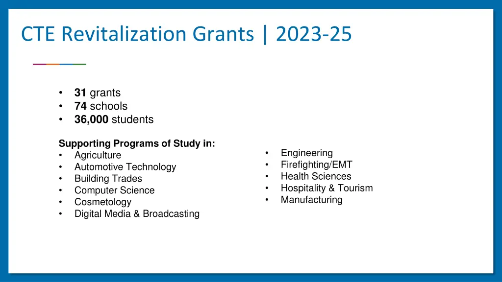 cte revitalization grants 2023 25