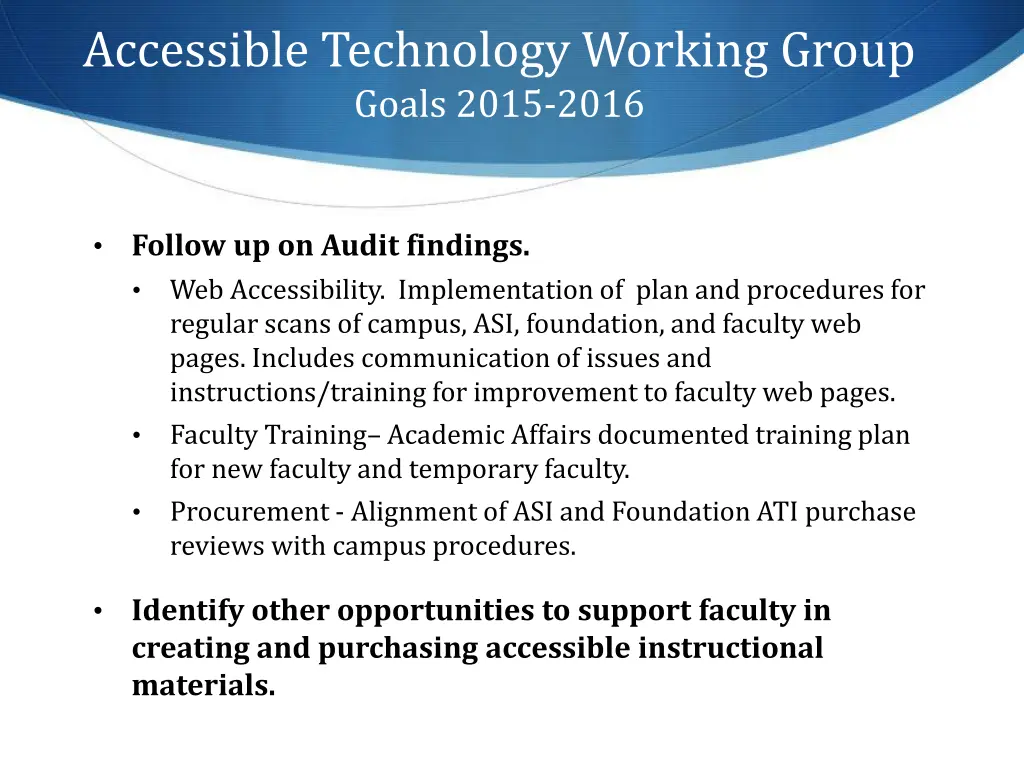 accessible technology working group goals 2015