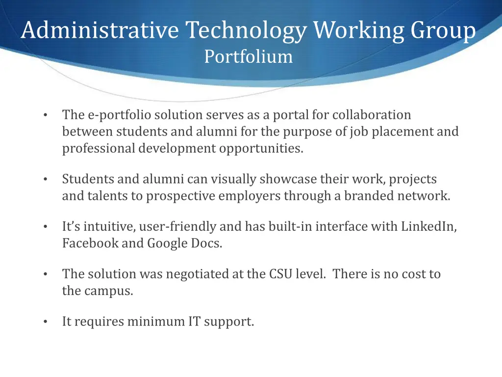 administrative technology working group portfolium