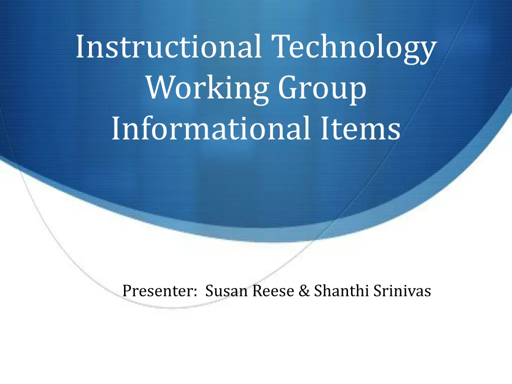 instructional technology working group