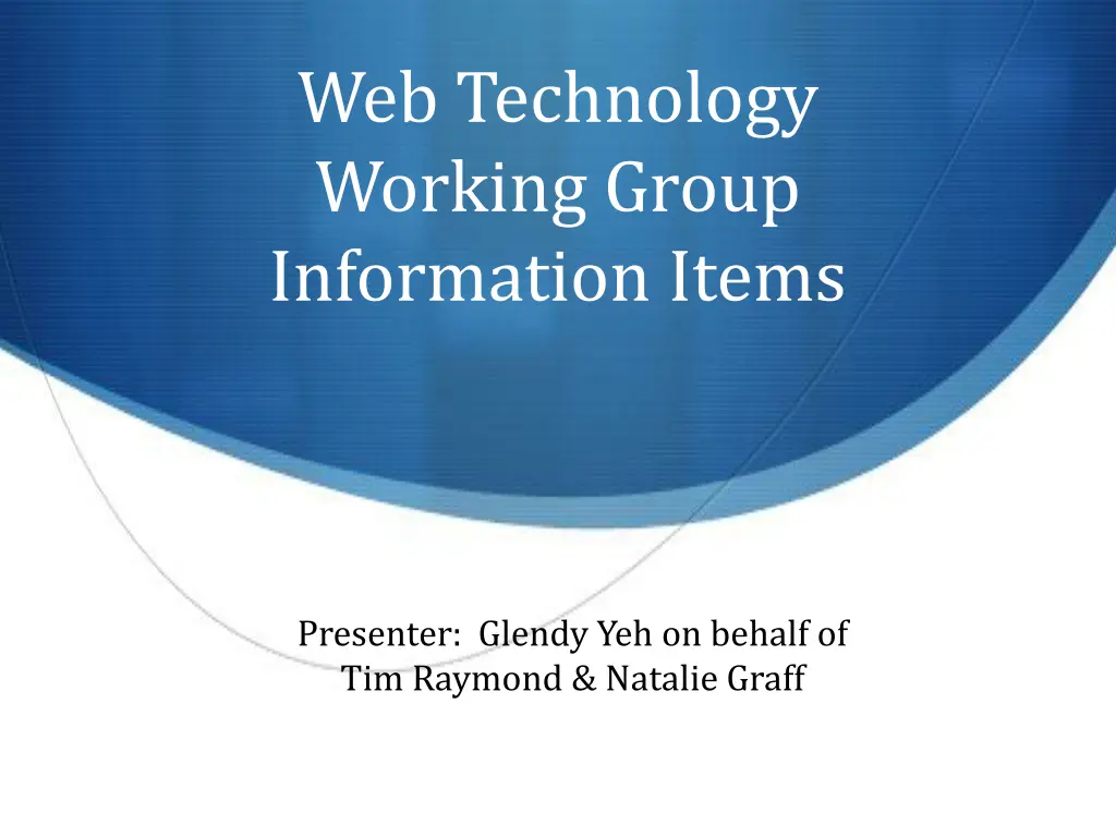 web technology working group information items