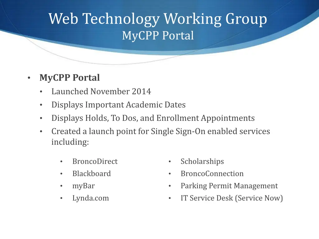 web technology working group mycpp portal 1