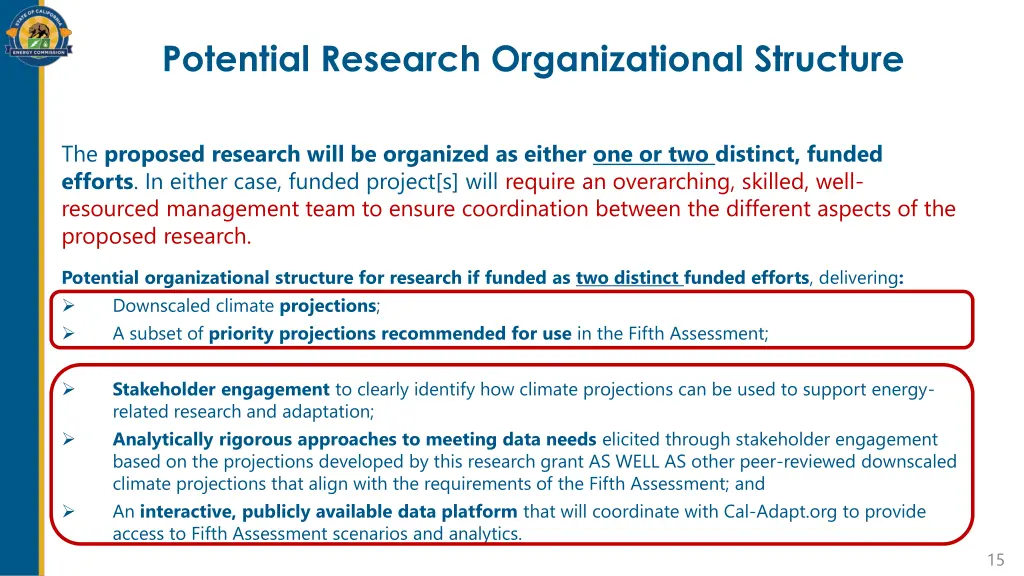 potential research organizational structure 1