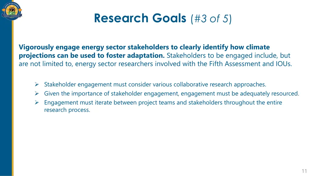 research goals 3 of 5