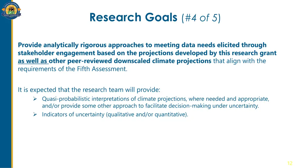 research goals 4 of 5
