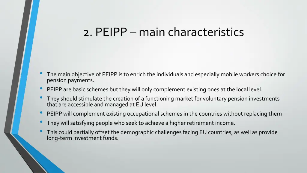 2 peipp main characteristics