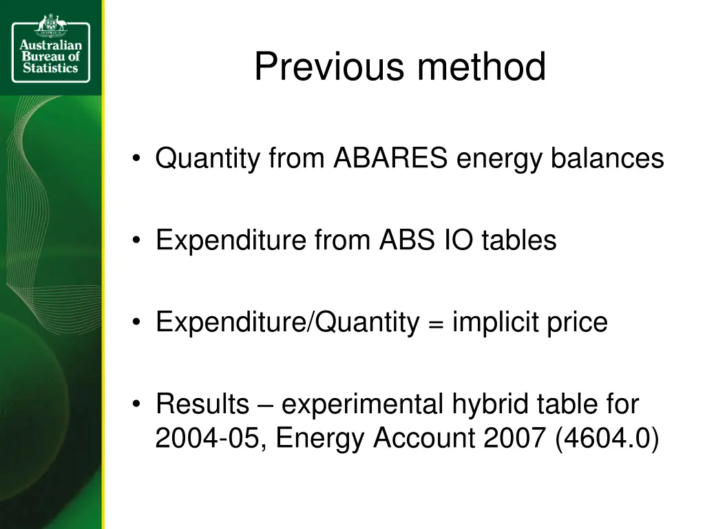 previous method