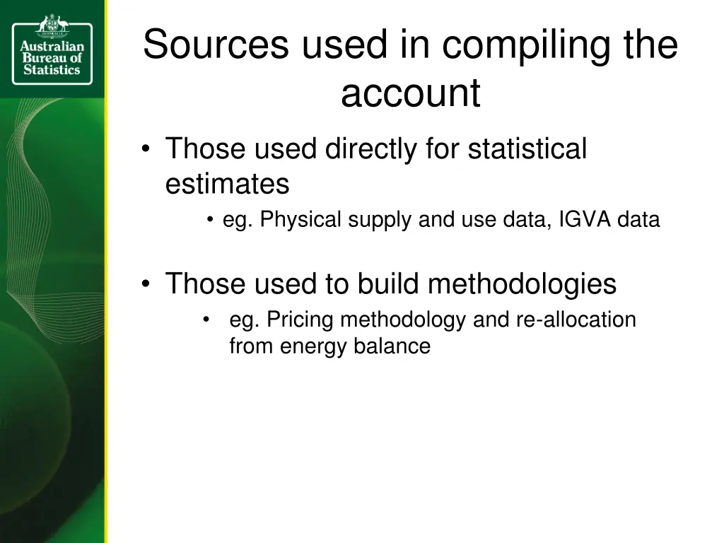 sources used in compiling the account