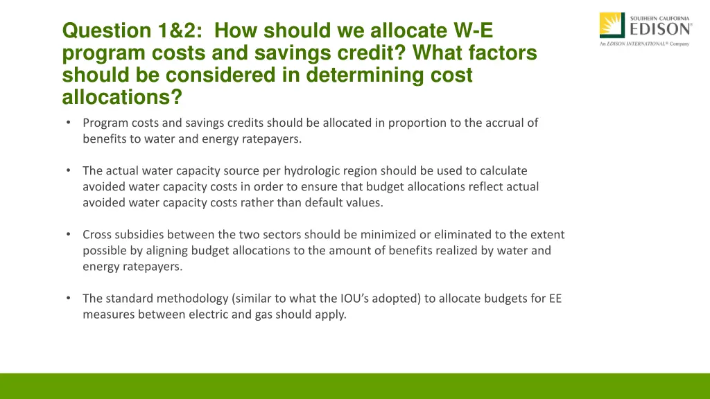 question 1 2 how should we allocate w e program