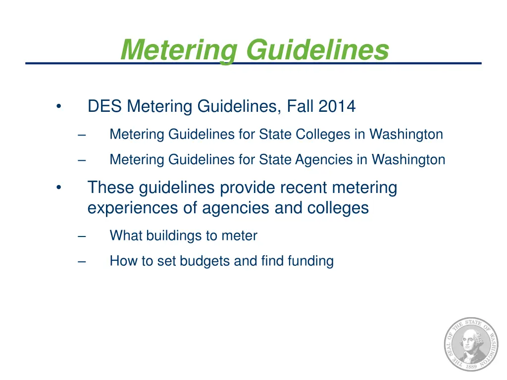 metering guidelines