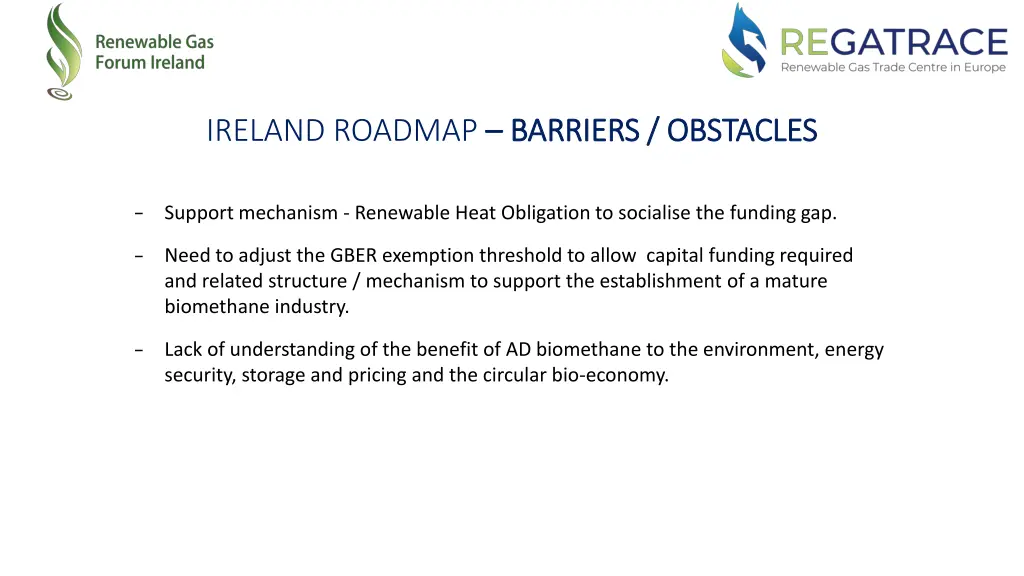ireland roadmap barriers obstacles barriers