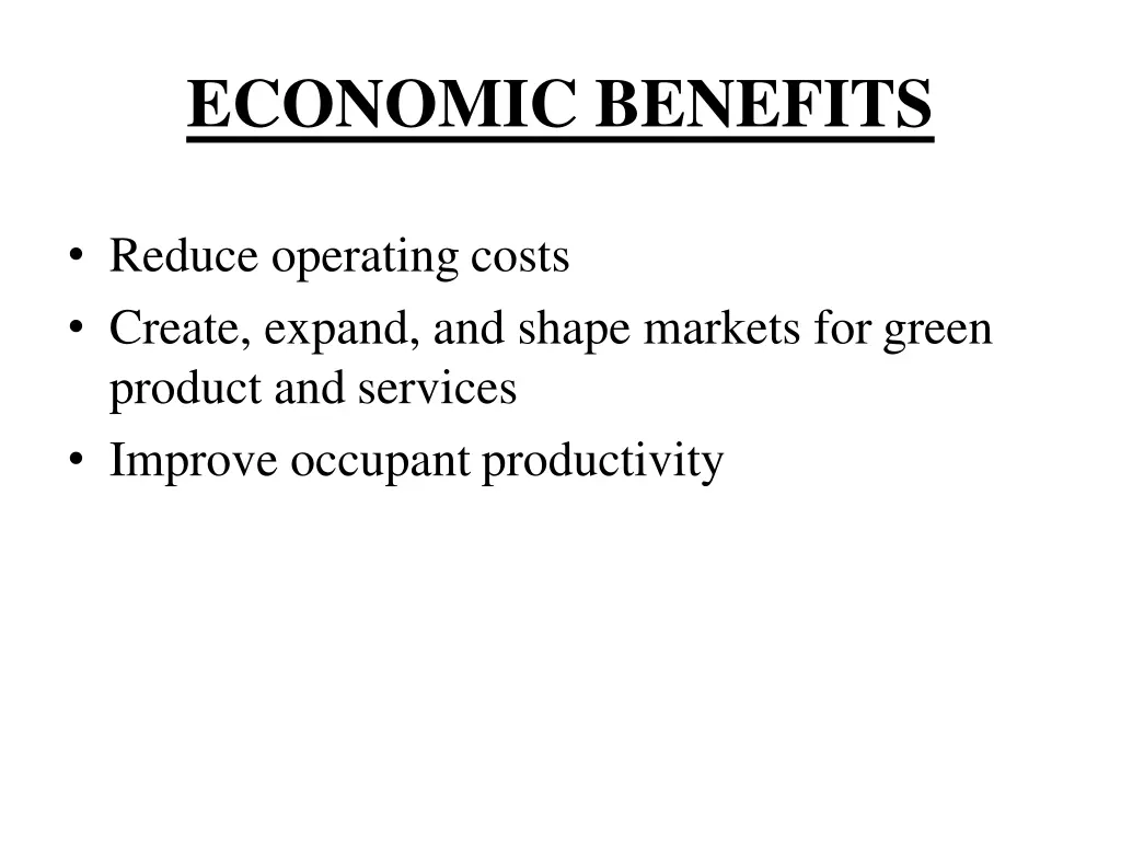 economic benefits