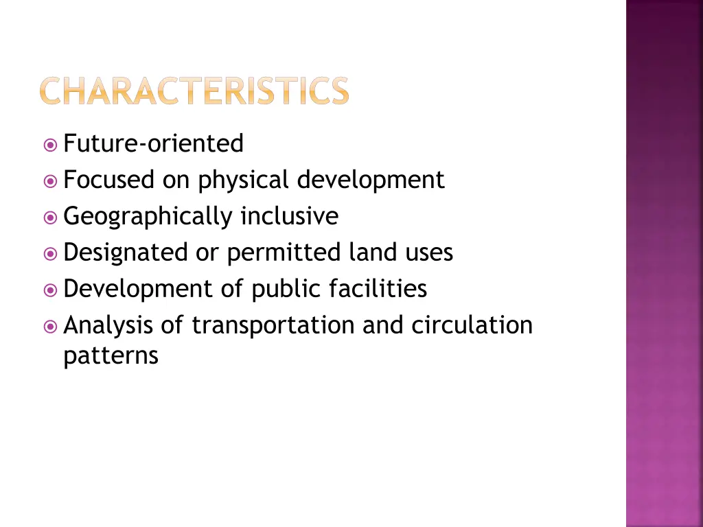 characteristics