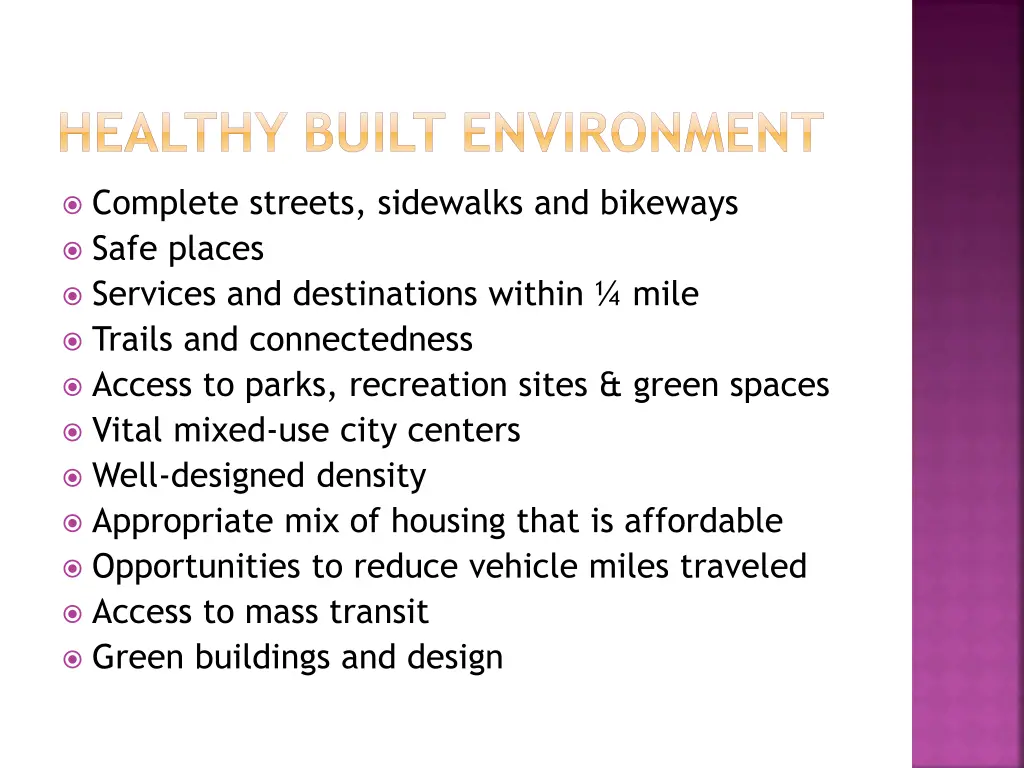 healthy built environment