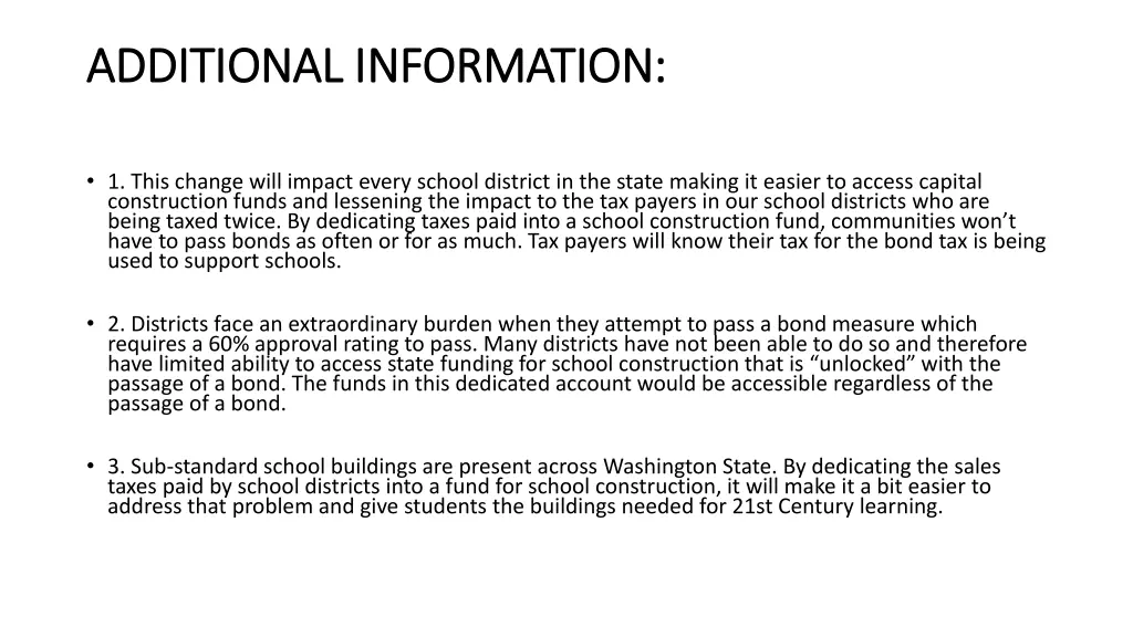 additional information additional information