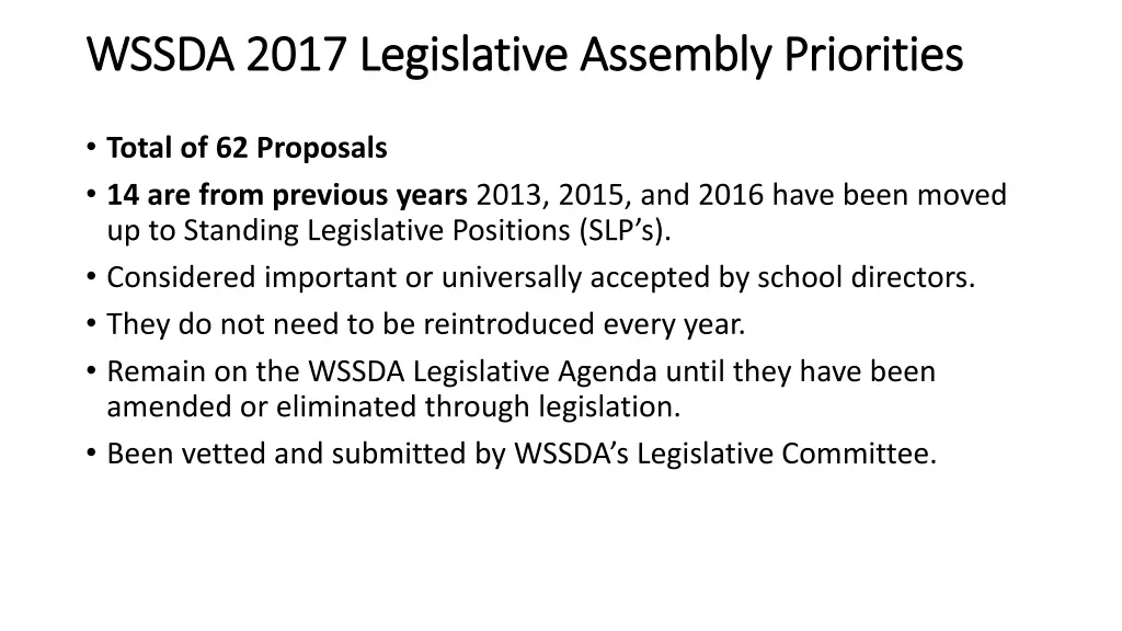 wssda wssda 2017 legislative 2017 legislative