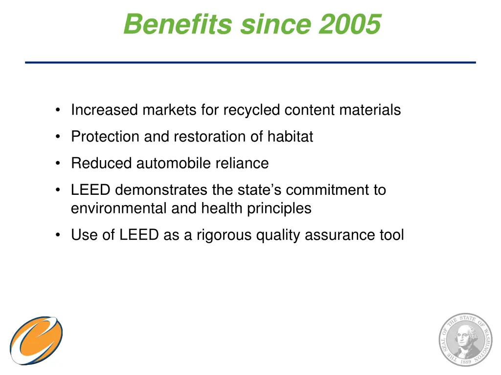 benefits since 2005 1