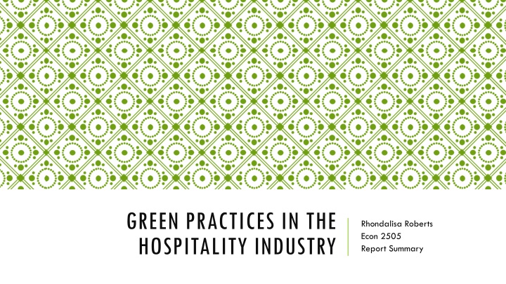 green practices in the hospitality industry
