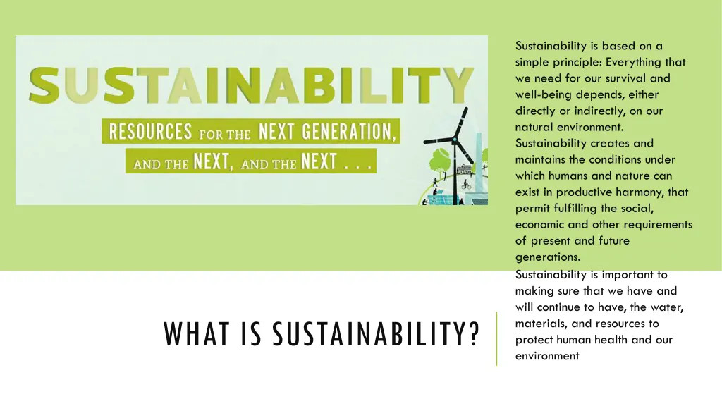 sustainability is based on a simple principle