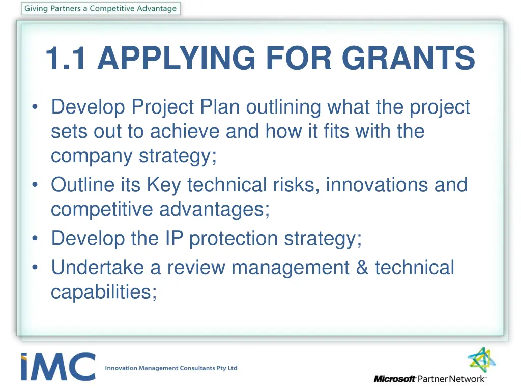 1 1 applying for grants