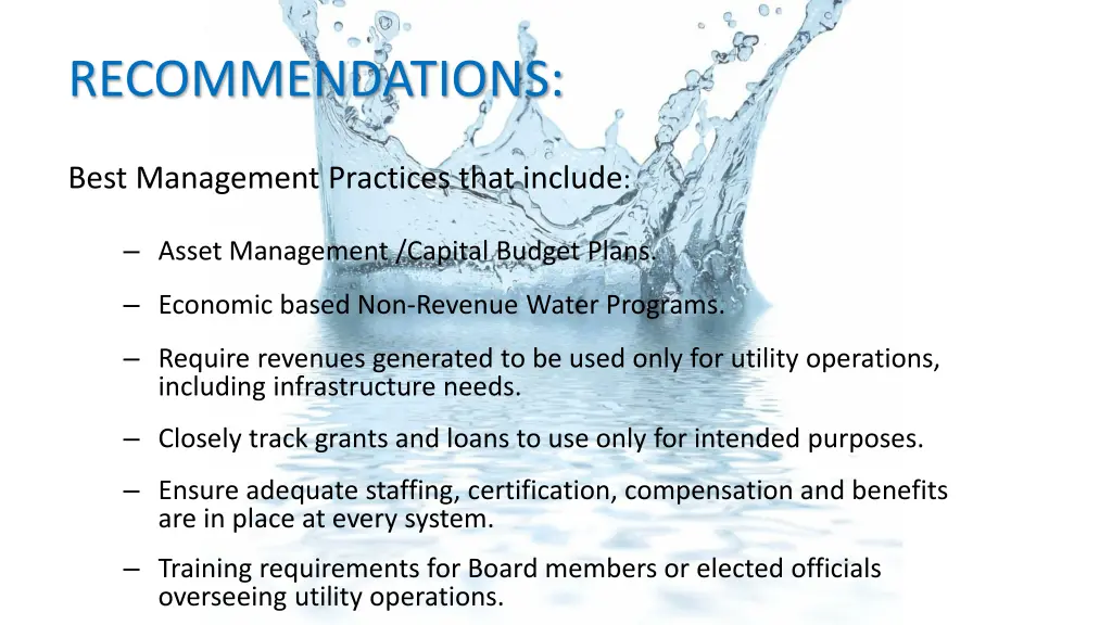 recommendations 1