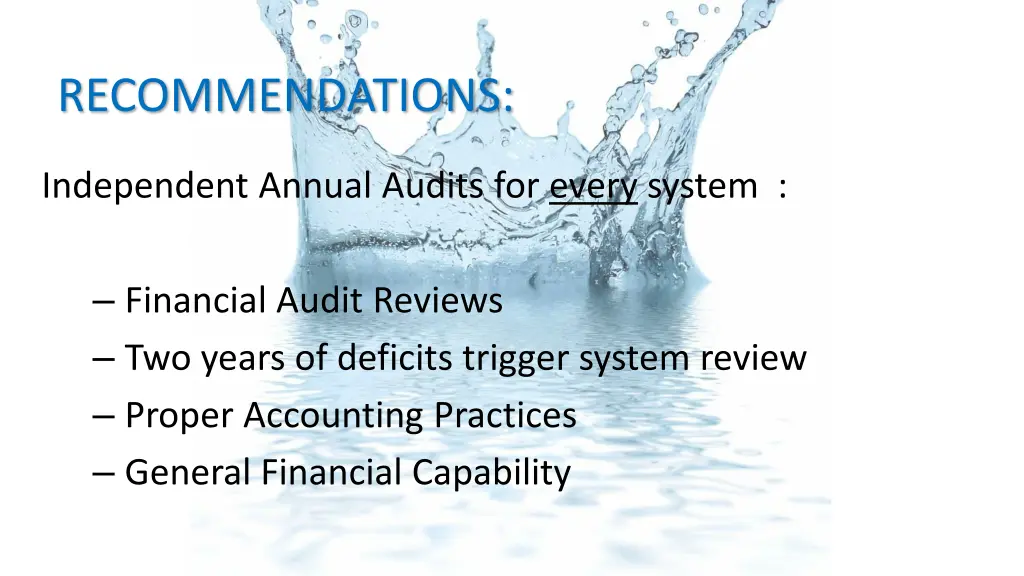 recommendations