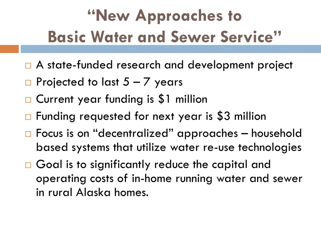 new approaches to basic water and sewer service 1