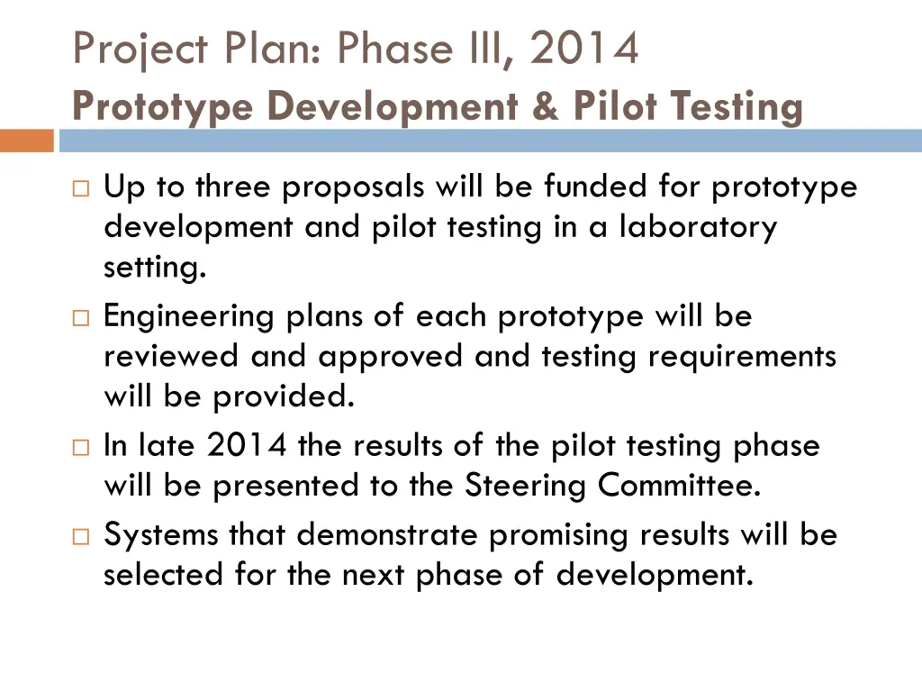 project plan phase iii 2014 prototype development