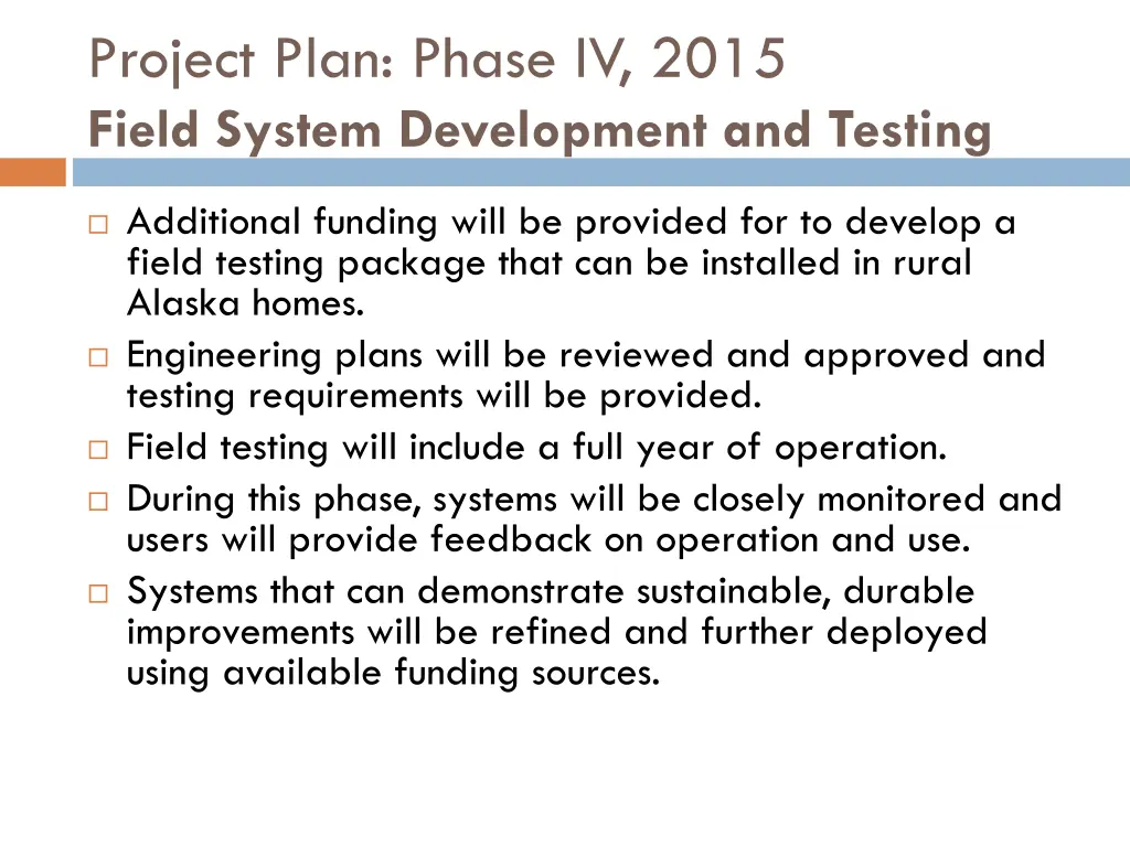 project plan phase iv 2015 field system