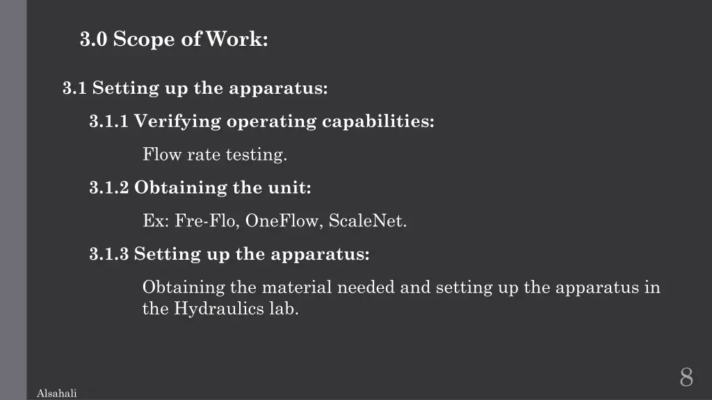 3 0 scope of work