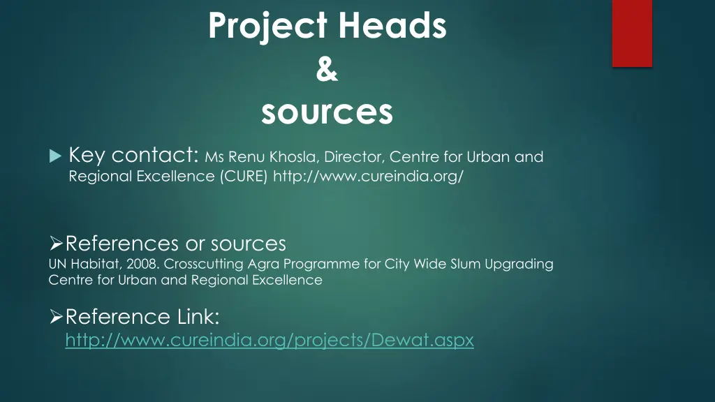 project heads sources