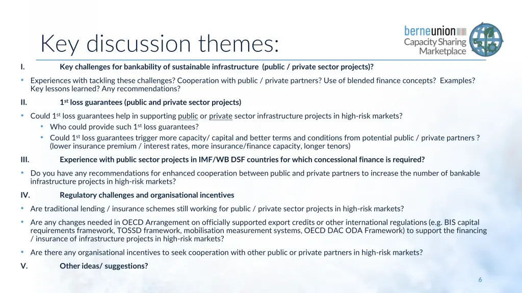 key discussion themes