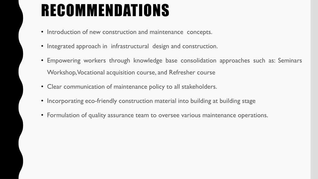 recommendations