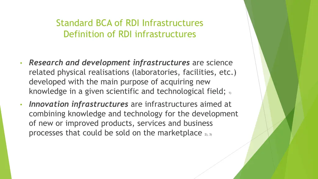standard bca of rdi infrastructures definition