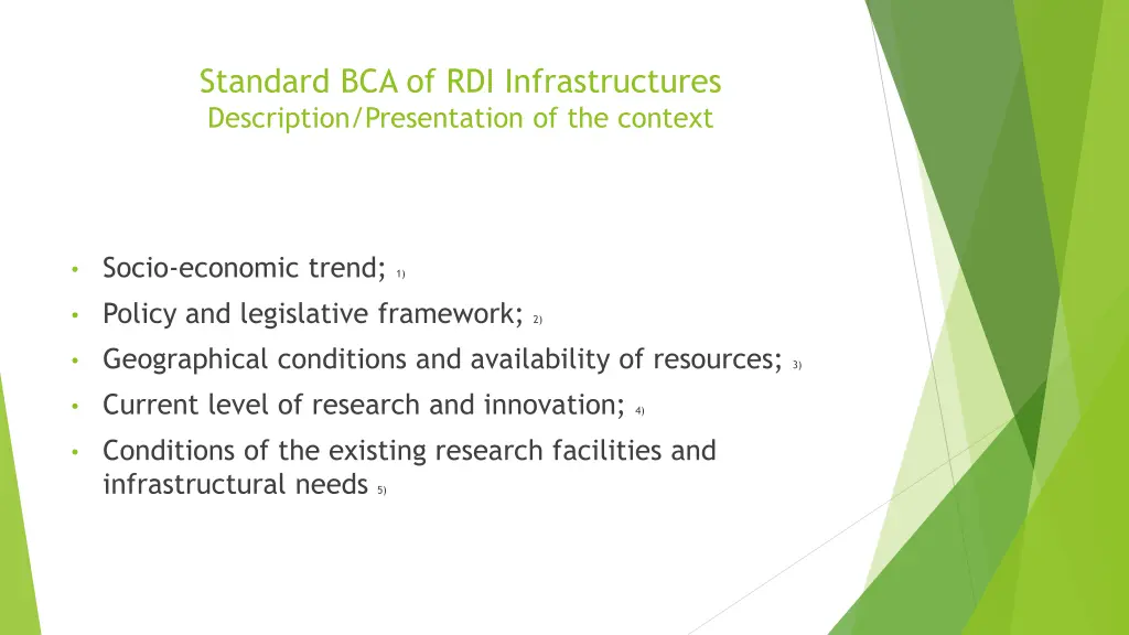 standard bca of rdi infrastructures description