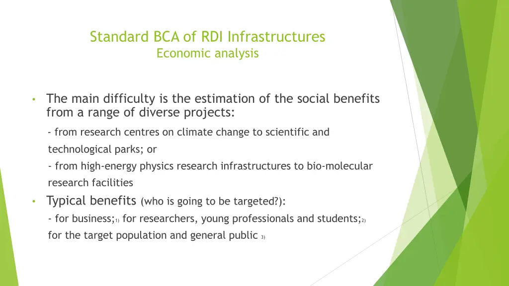 standard bca of rdi infrastructures economic