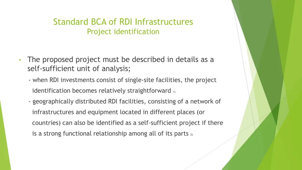 standard bca of rdi infrastructures project