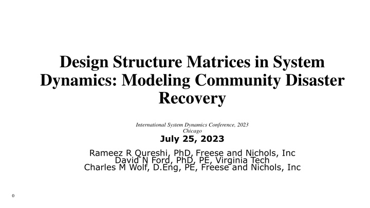 design structure matrices in system dynamics