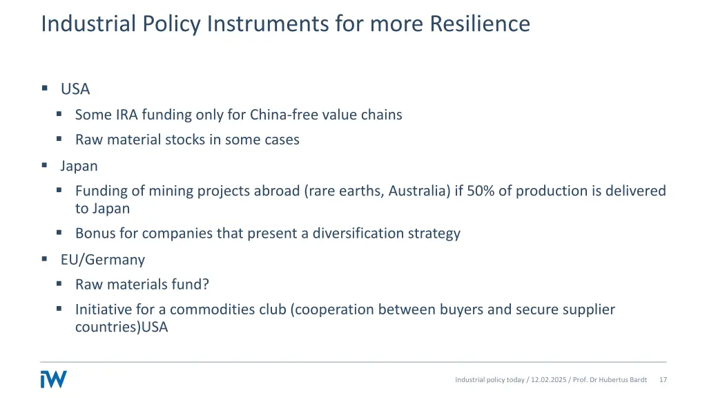 industrial policy instruments for more resilience