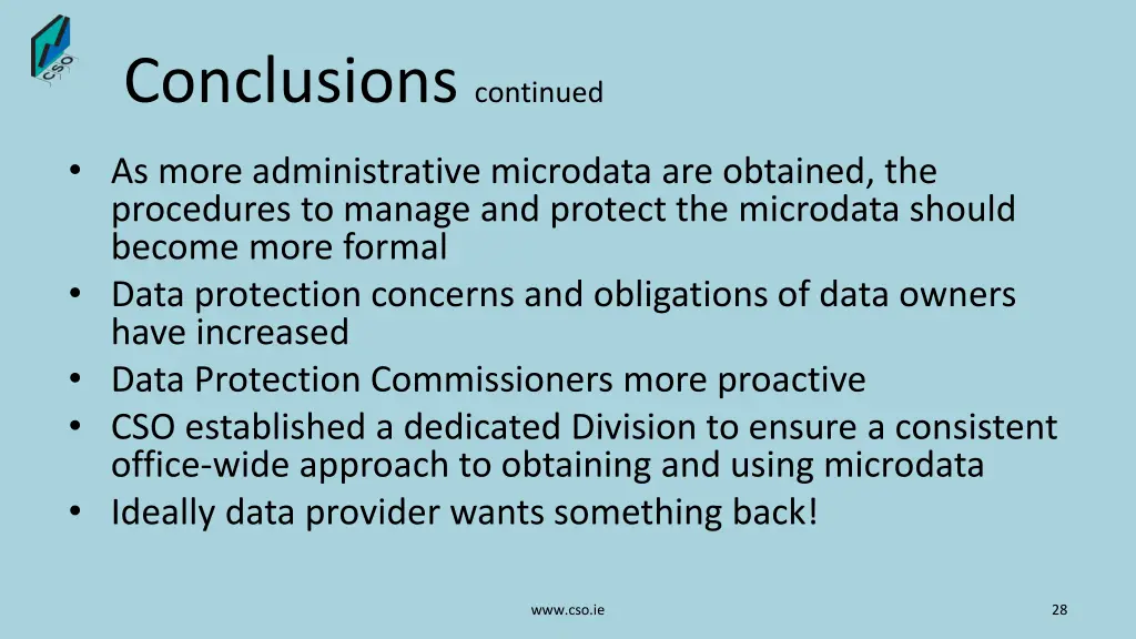 conclusions continued