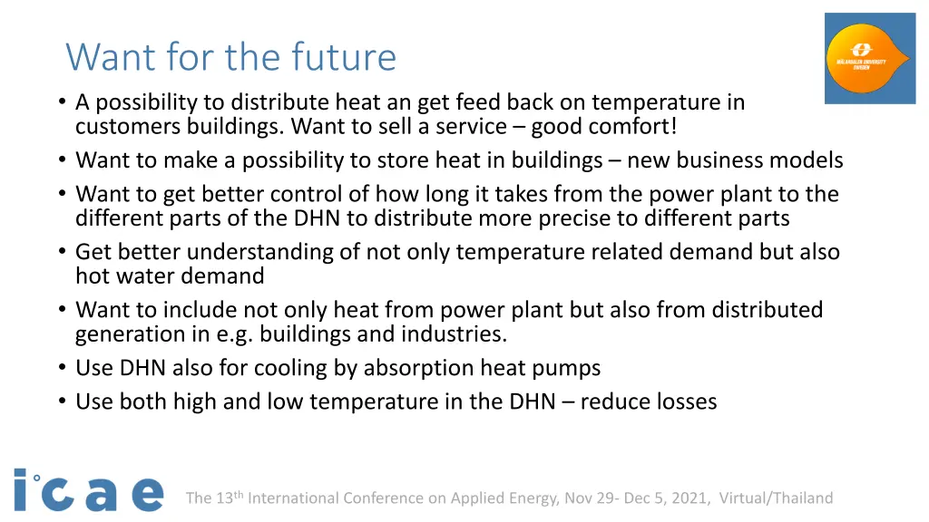 want for the future a possibility to distribute