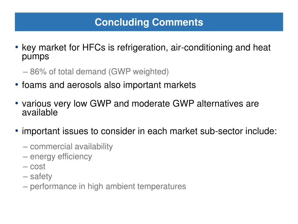 concluding comments
