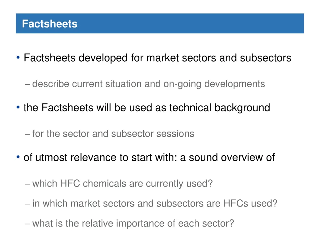 factsheets