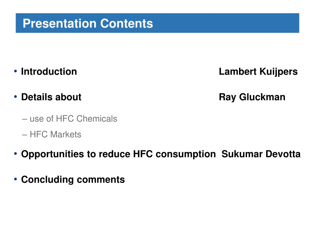 presentation contents