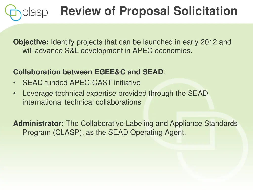 review of proposal solicitation