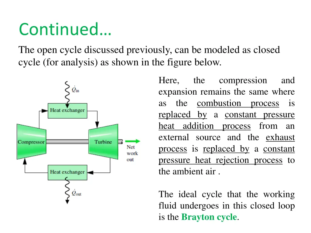 continued the open cycle discussed previously