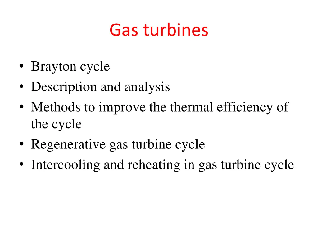 gas turbines
