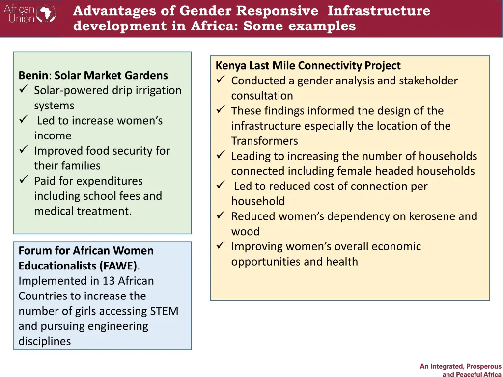 advantages of gender responsive infrastructure