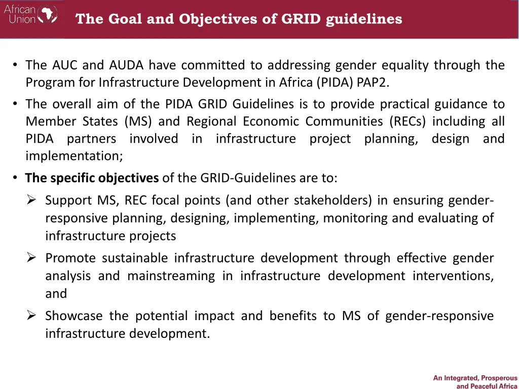 the goal and objectives of grid guidelines